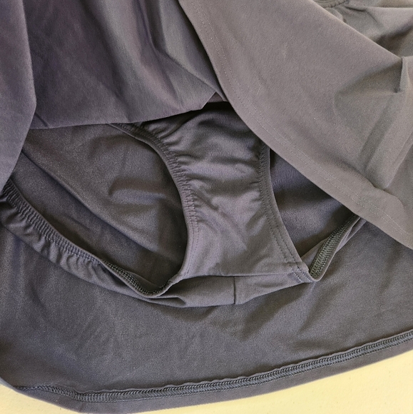 Lands End Navy Polka Dot Underwire Tankini Swim Suit Skirt New Size 10 12 Petite - Picture 5 of 8